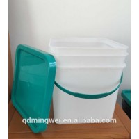 15L high quality plastic square bucket with handle and lid