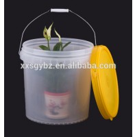 5 gallon clear translucent food grade plastic bucket with lids in food container