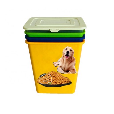 wholesale logo printing plastic storage pet food container with spoon