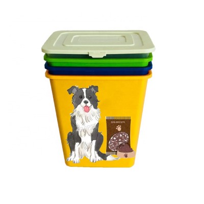 Wholesale eco custom logo printed 15kg pp dog airtight pet food storage bin container