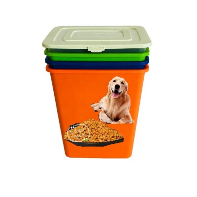 40L /15KG Large Rectangle Shape Plastic PET Dog Food Container