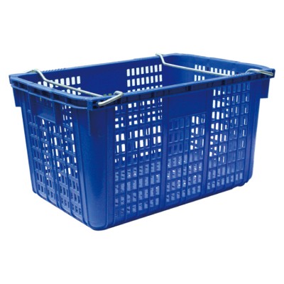 Large Crates 104L Plastic Container For Vegetables and Fruits With Iron Handle