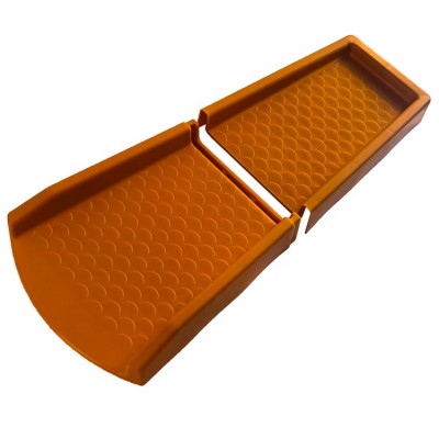 Decorative rain gutter downspout garden splash block orange