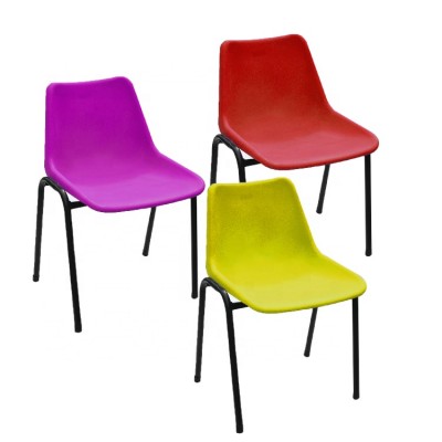 Stackable outdoor garden plastic chair chair with metal legs