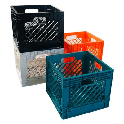 Plastic collapsing folding crate milk bottles crates for sale